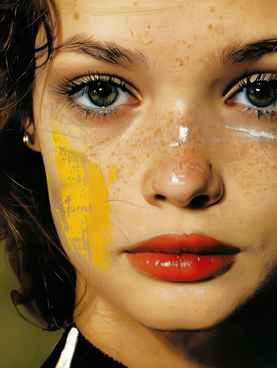 Avant Garde Yellow Paint Portrait