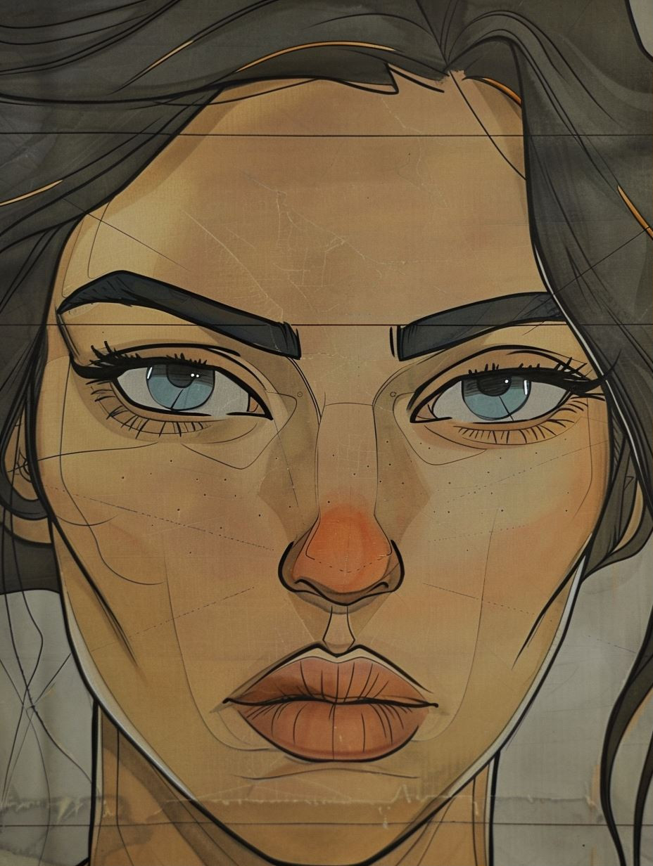 Geometric Portraiture in Muted Tones - Image 1