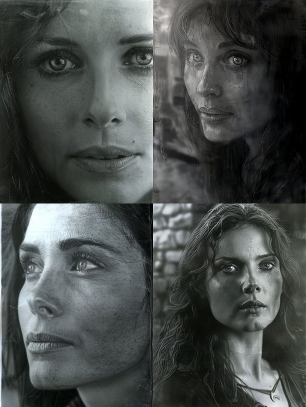 Ethereal Monochrome Gaze Portrait