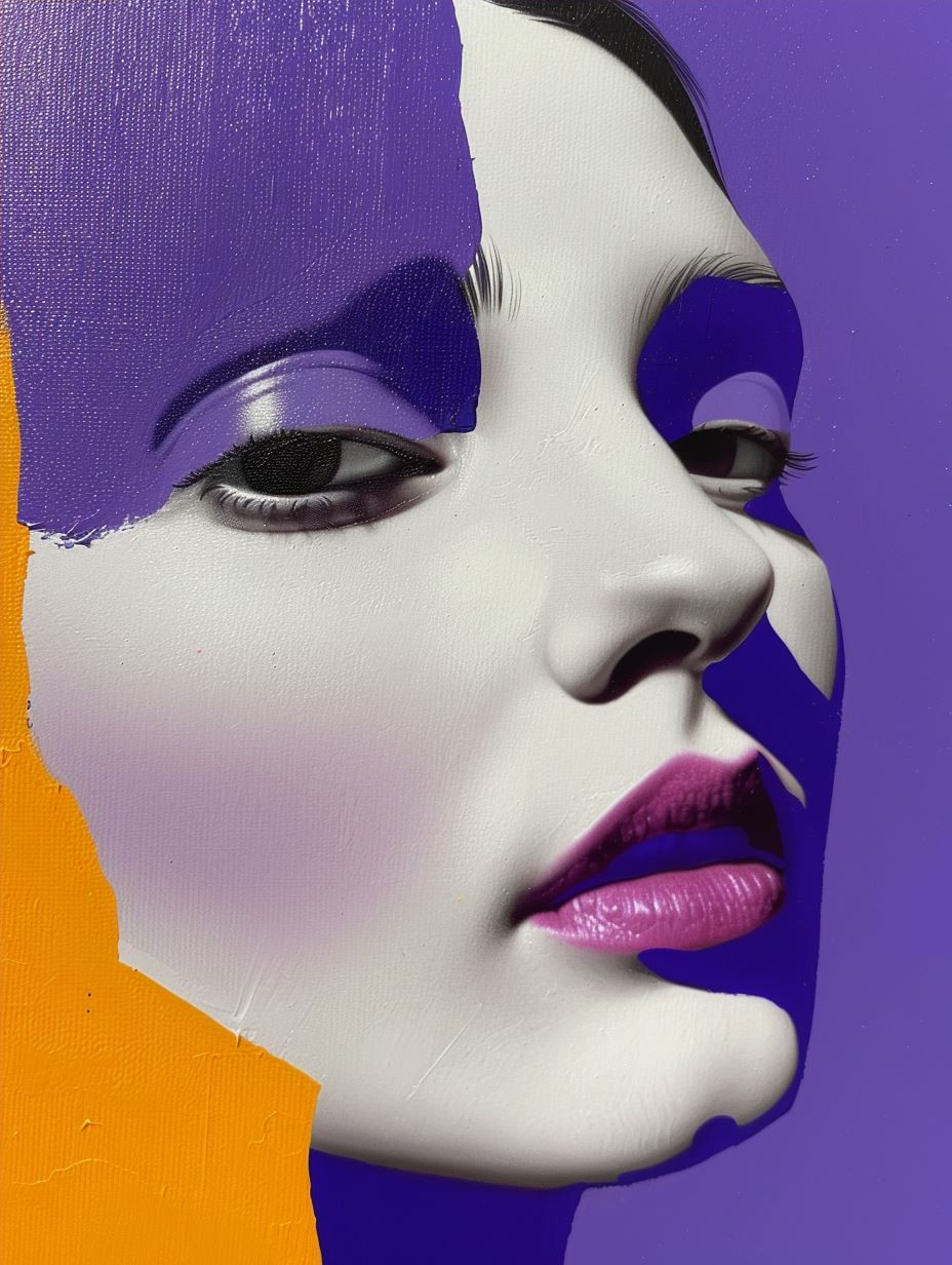 Surreal Violet Portrait Collage - Image 4