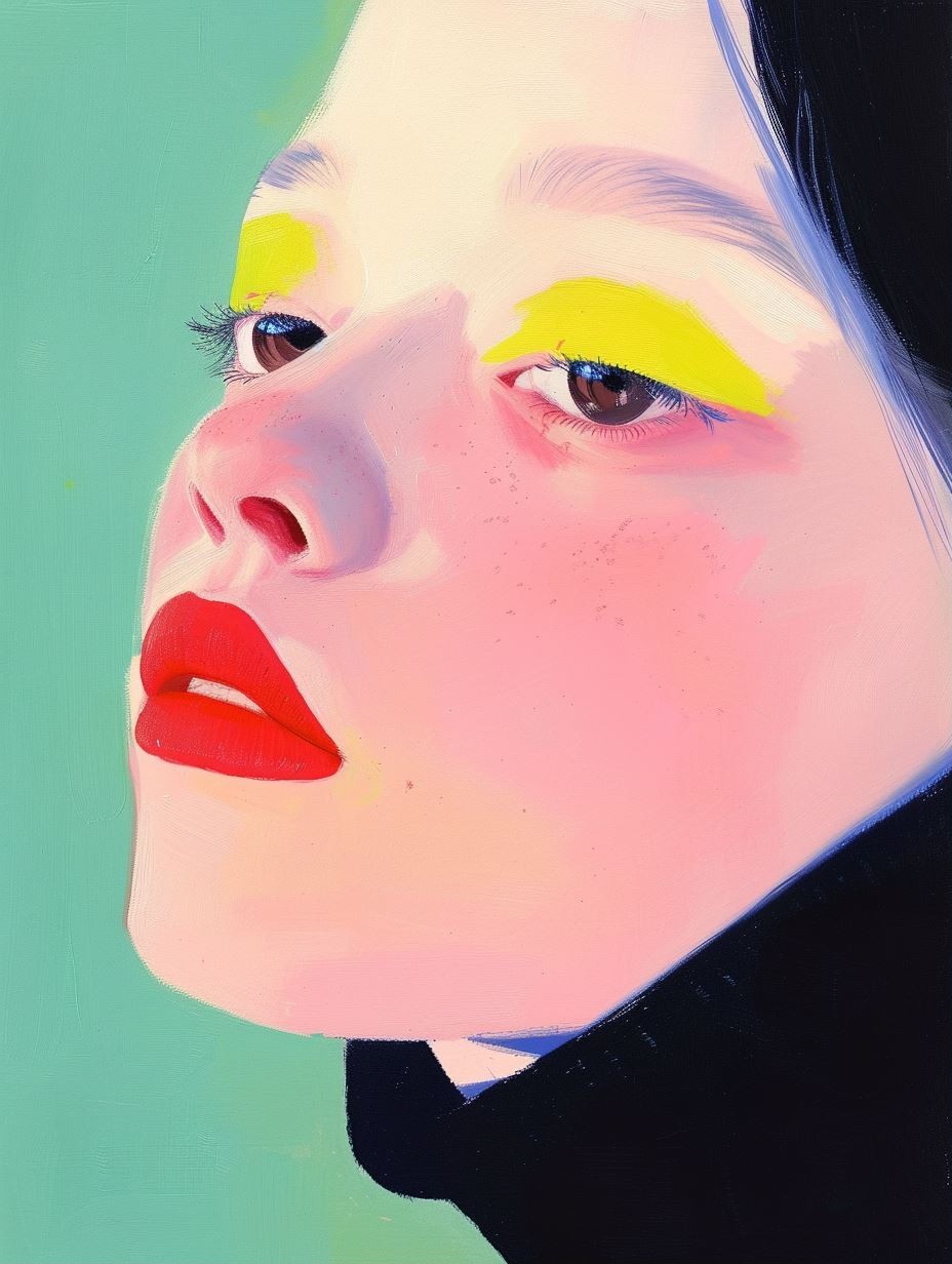 Neon Pastel Portrait Study