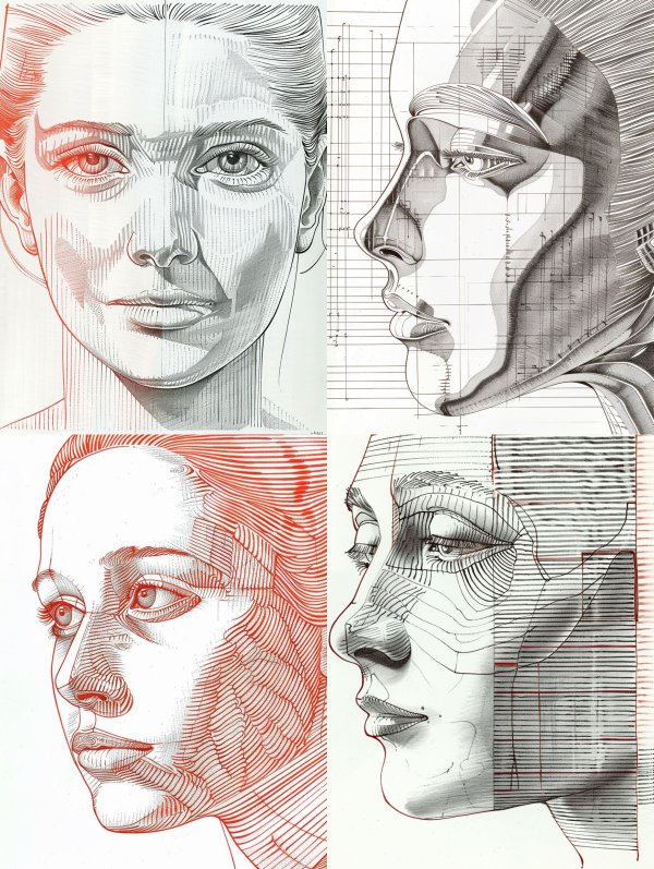 Dual Tone Linear Portraiture