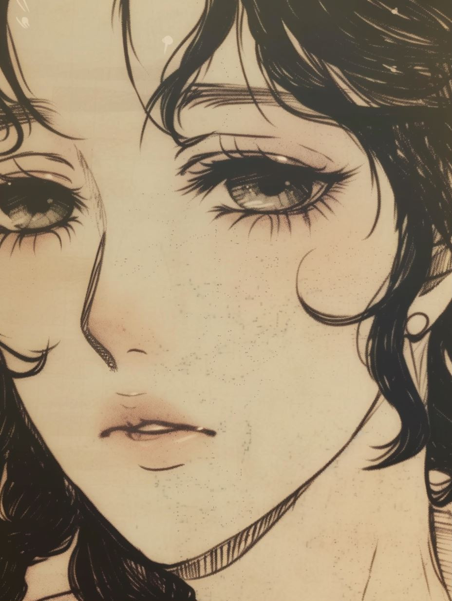 Ethereal Vintage Manga Portraits - Image 1