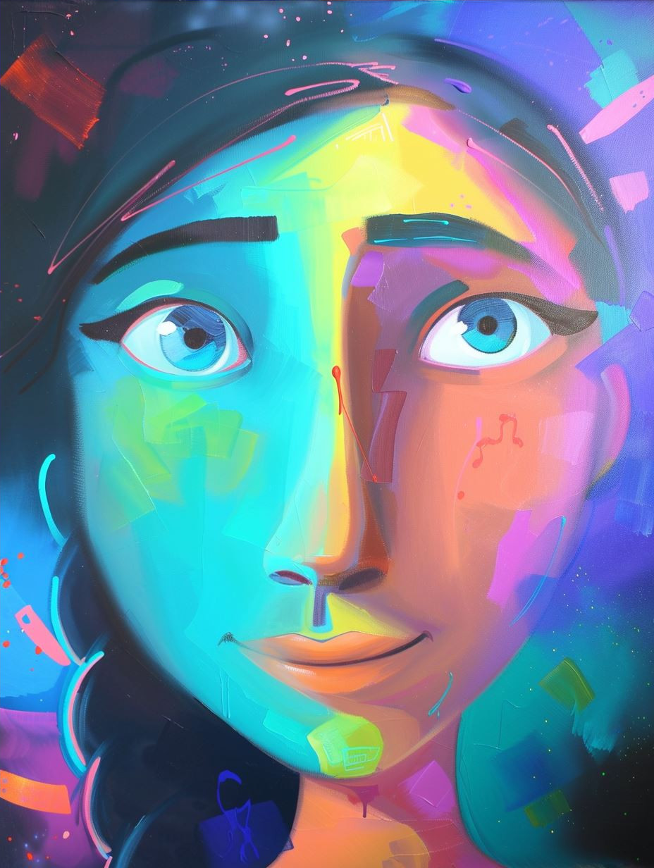 Neon Dreams: Ethereal Digital Portraits - Image 4
