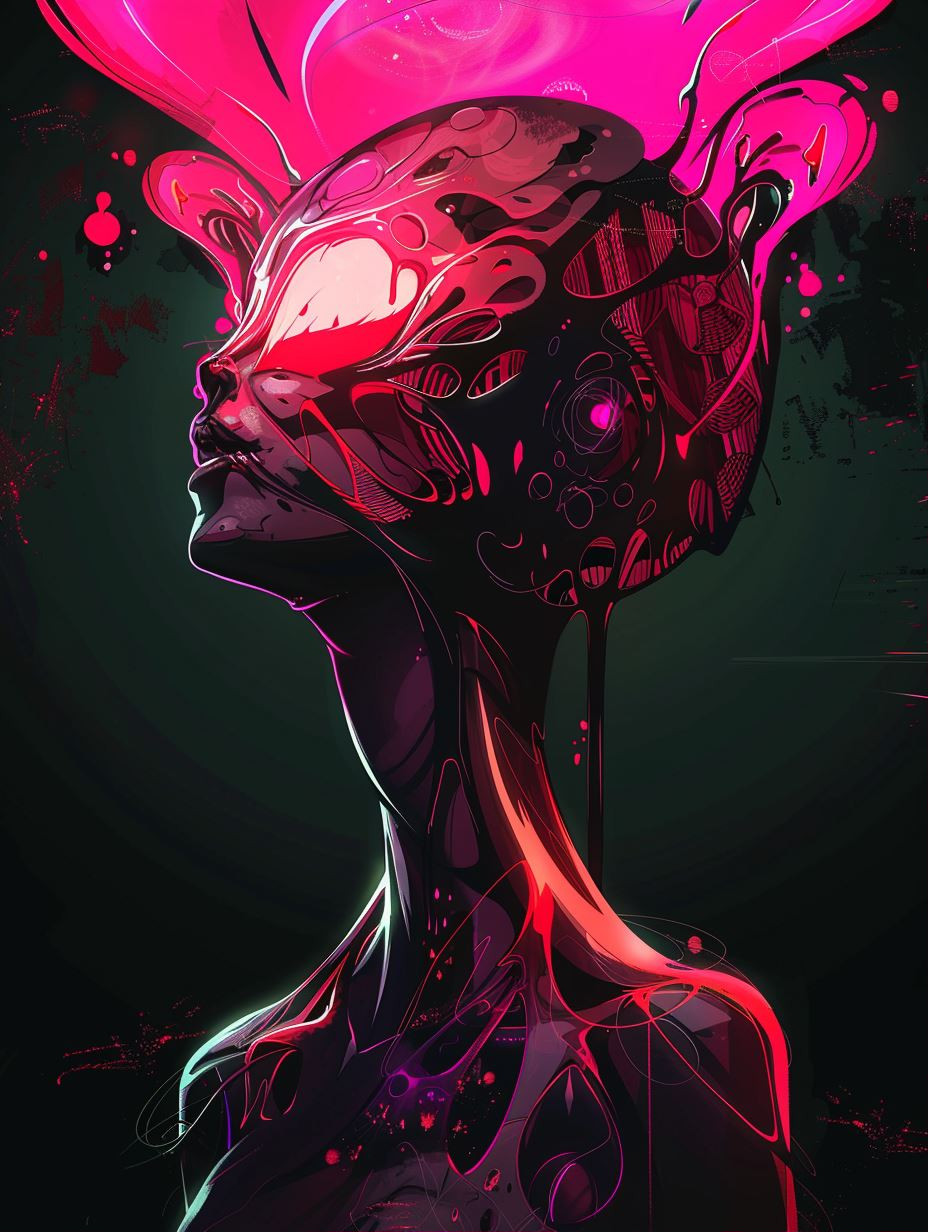 Neon Cybernetic Fluid Entity