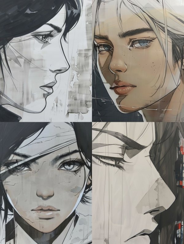 Ethereal Digital Portrait Sketches