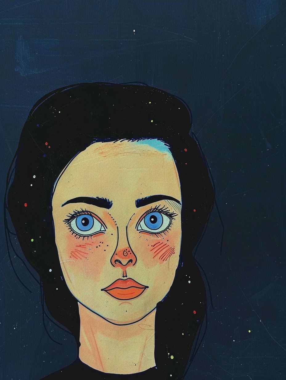 Melancholy Gaze in Blue - Image 4