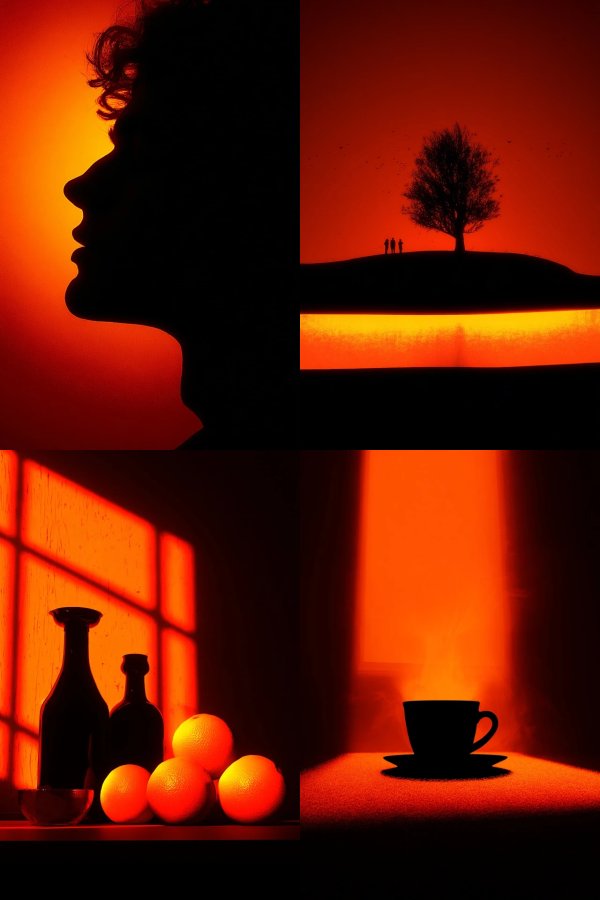 Crimson Silhouettes of Solitude