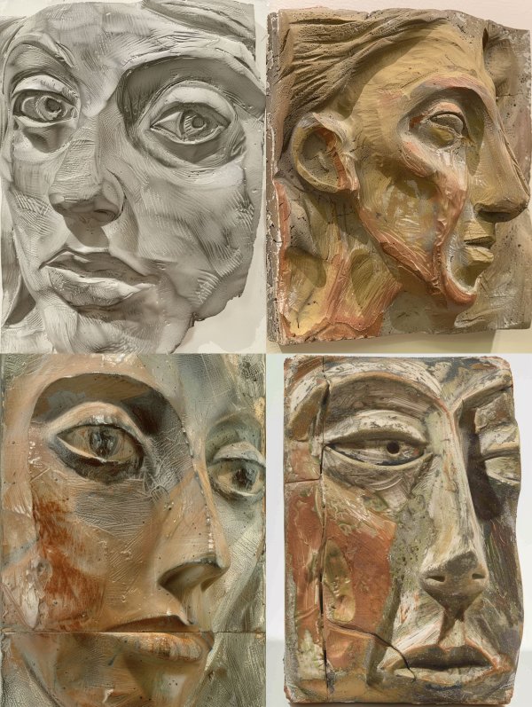 Raw Emotional Clay Sculptures