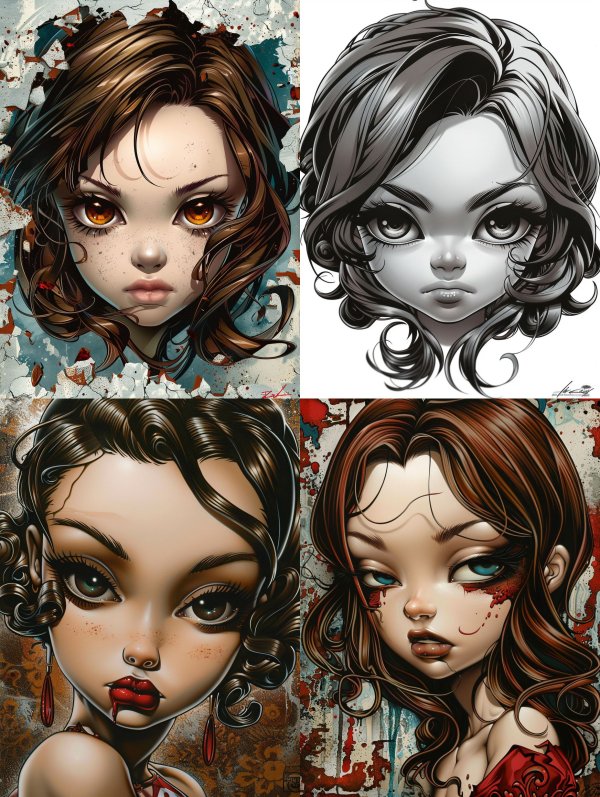Haunting Gaze: Stylized Portrait Collection