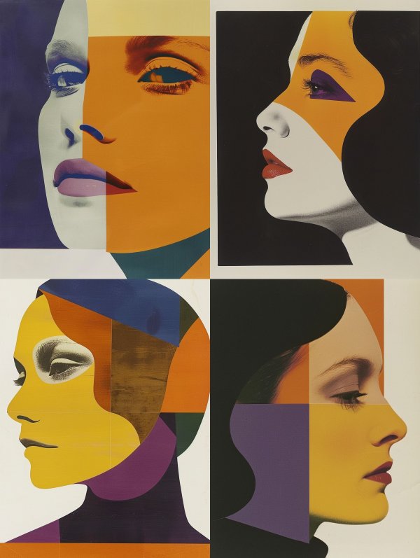 Fragmented Faces in Vibrant Color