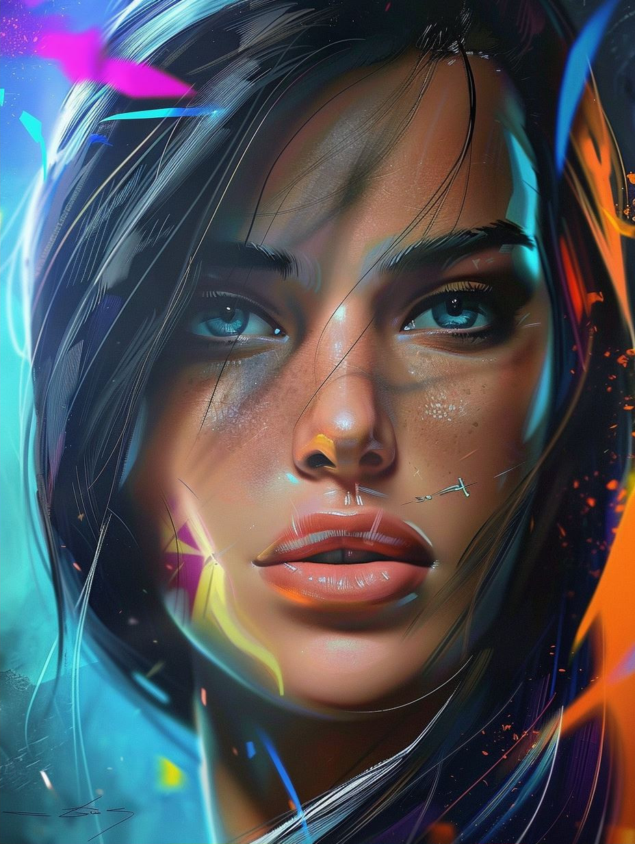 Neon Dreams: Digital Portrait Collection - Image 2