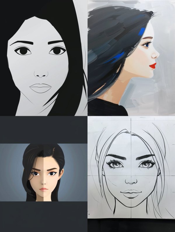 Minimalist Digital Portrait Studies