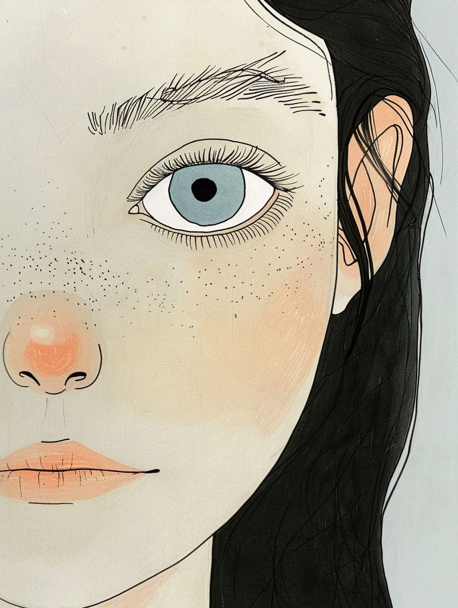 Minimalist Freckled Portrait Study - Image 2
