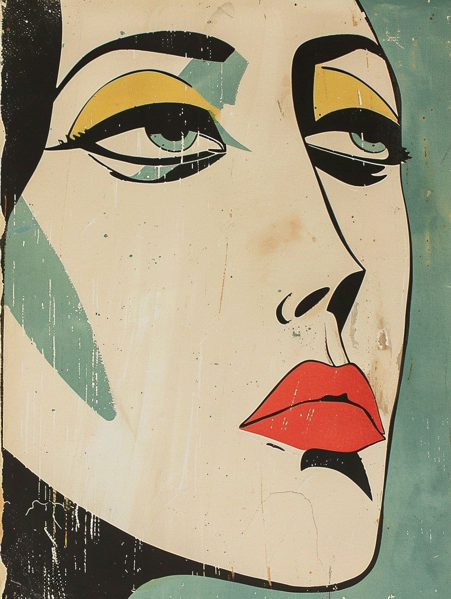 Vintage Pop Art Portrait Grid - Image 3