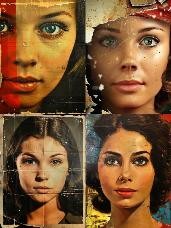 Vintage Distressed Portrait Collage