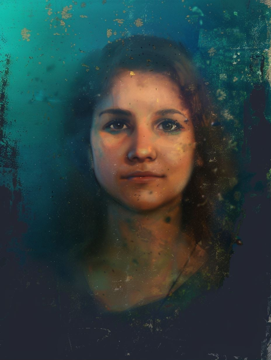 Ethereal Echoes in Teal and Azure - Image 1