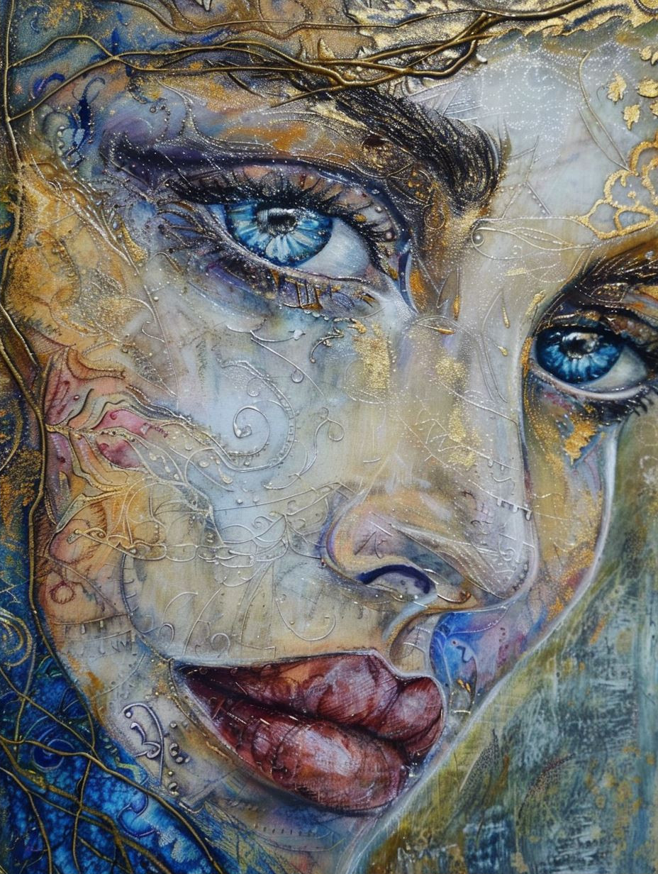 Ethereal Textured Portrait Study - Image 2