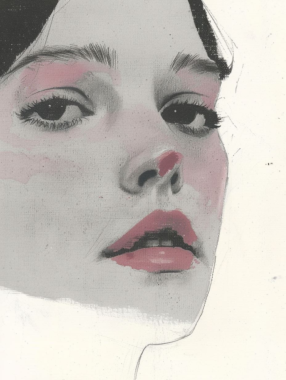 Ethereal Blush Mixed Media Portrait - Image 4