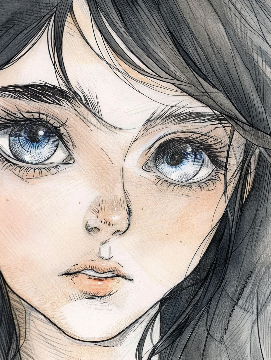 Ethereal Gaze Sketch Art - Image 3