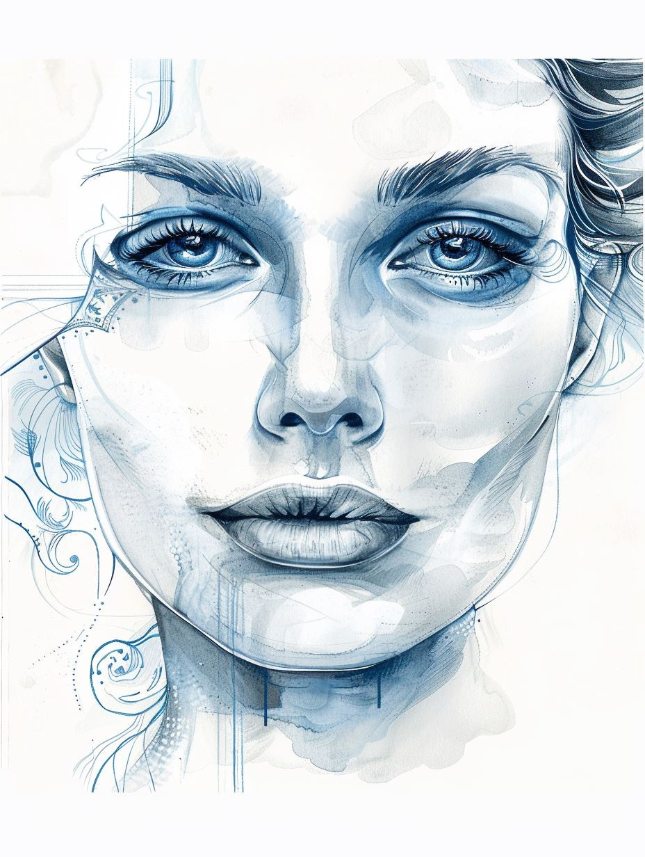 Ethereal Blue Portraits of a Mystical Woman - Image 4