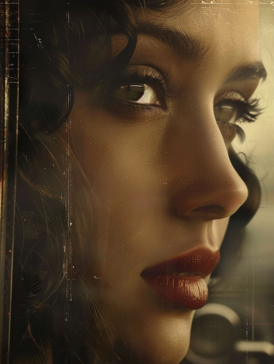 Vintage Cinematic Gaze Portrait