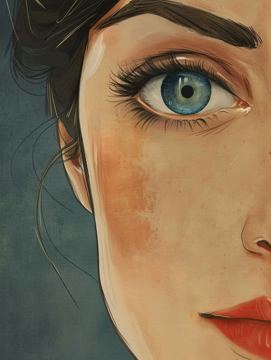 Fragmented Gaze of Soft Elegance - Image 4