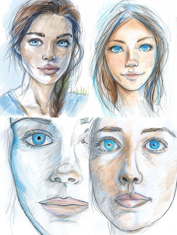 Ethereal Blue Eyed Portrait Studies