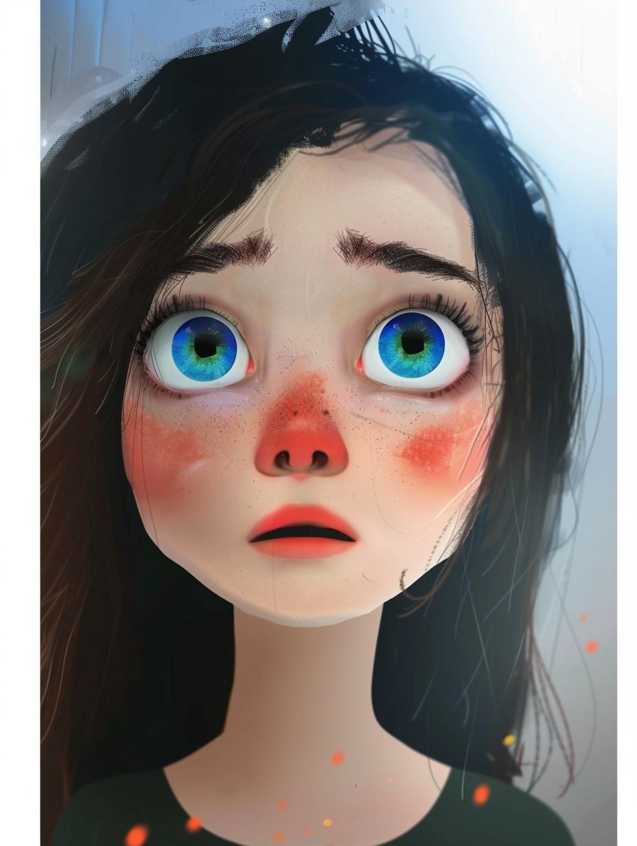 Dreamy Azure Gaze - Image 3