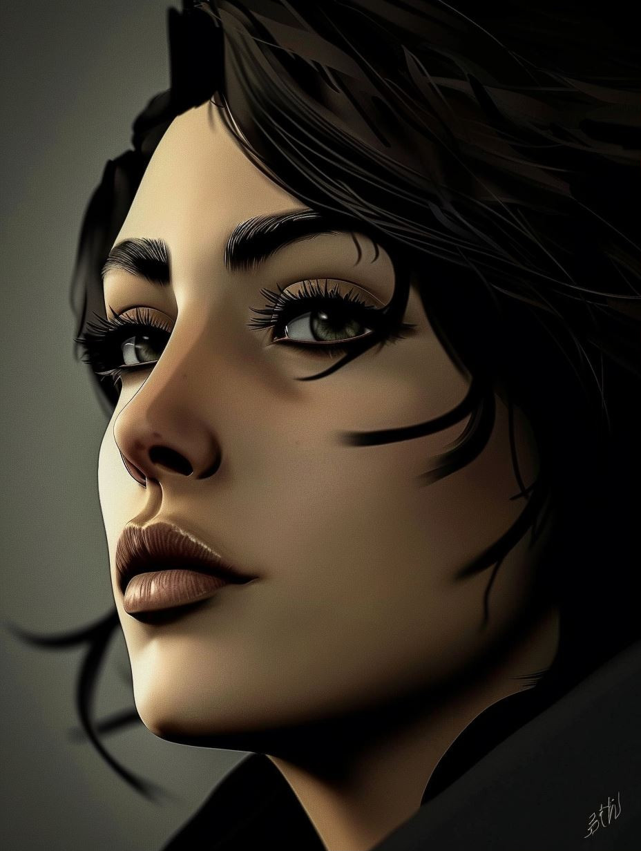 Mystic Gazes: A Study in Digital Beauty - Image 1
