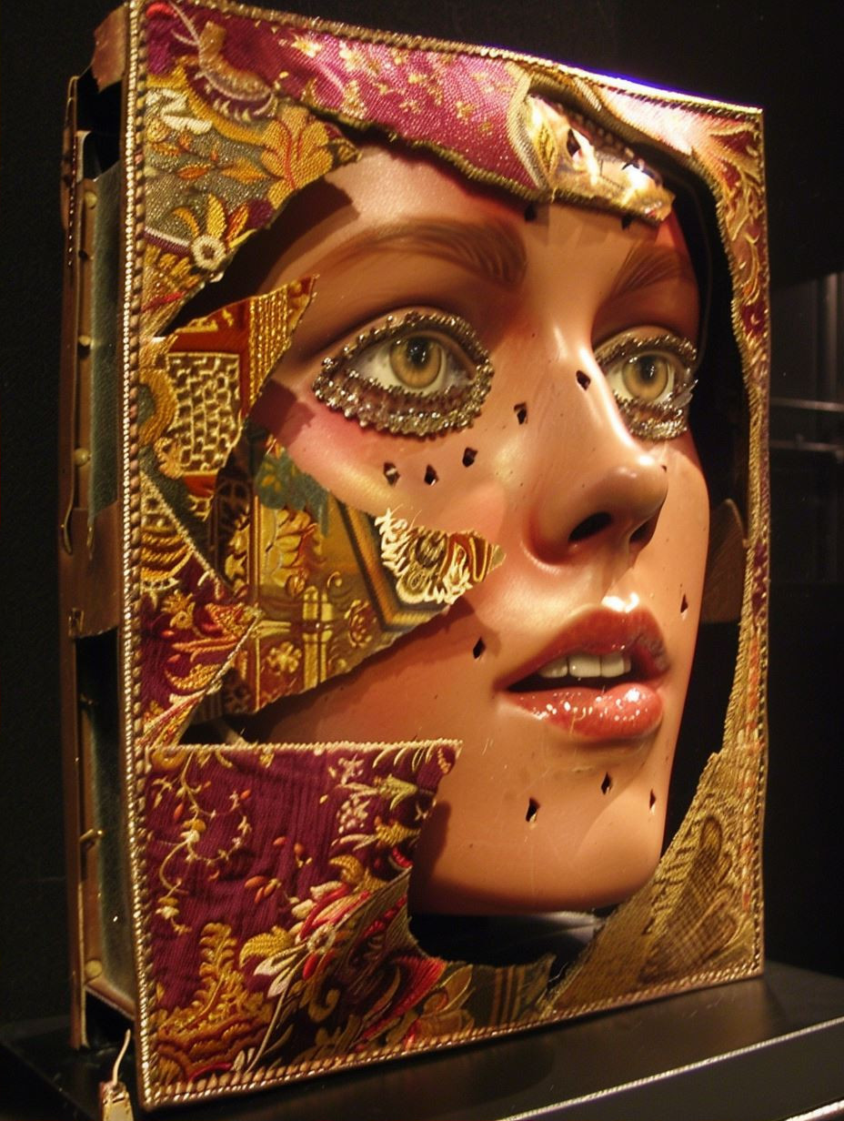 Fragmented Gilded Portrait Collage - Image 2