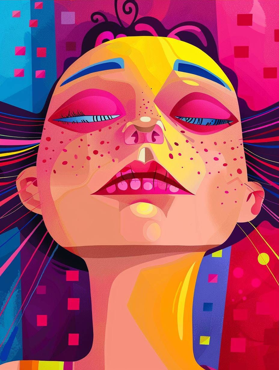 Vibrant Modern Portrait Art Study - Image 3