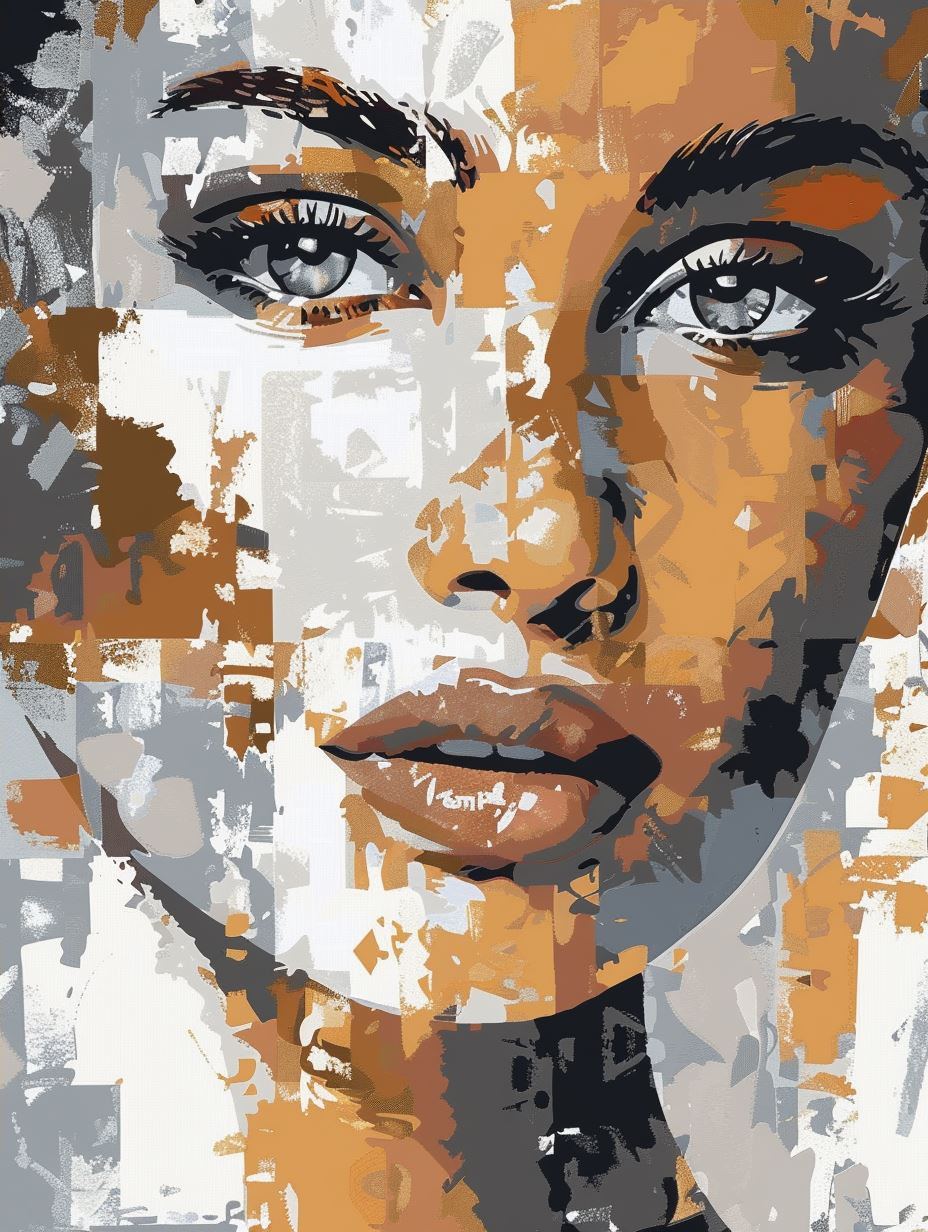 Fragmented Gaze in Earthy Tones - Image 4