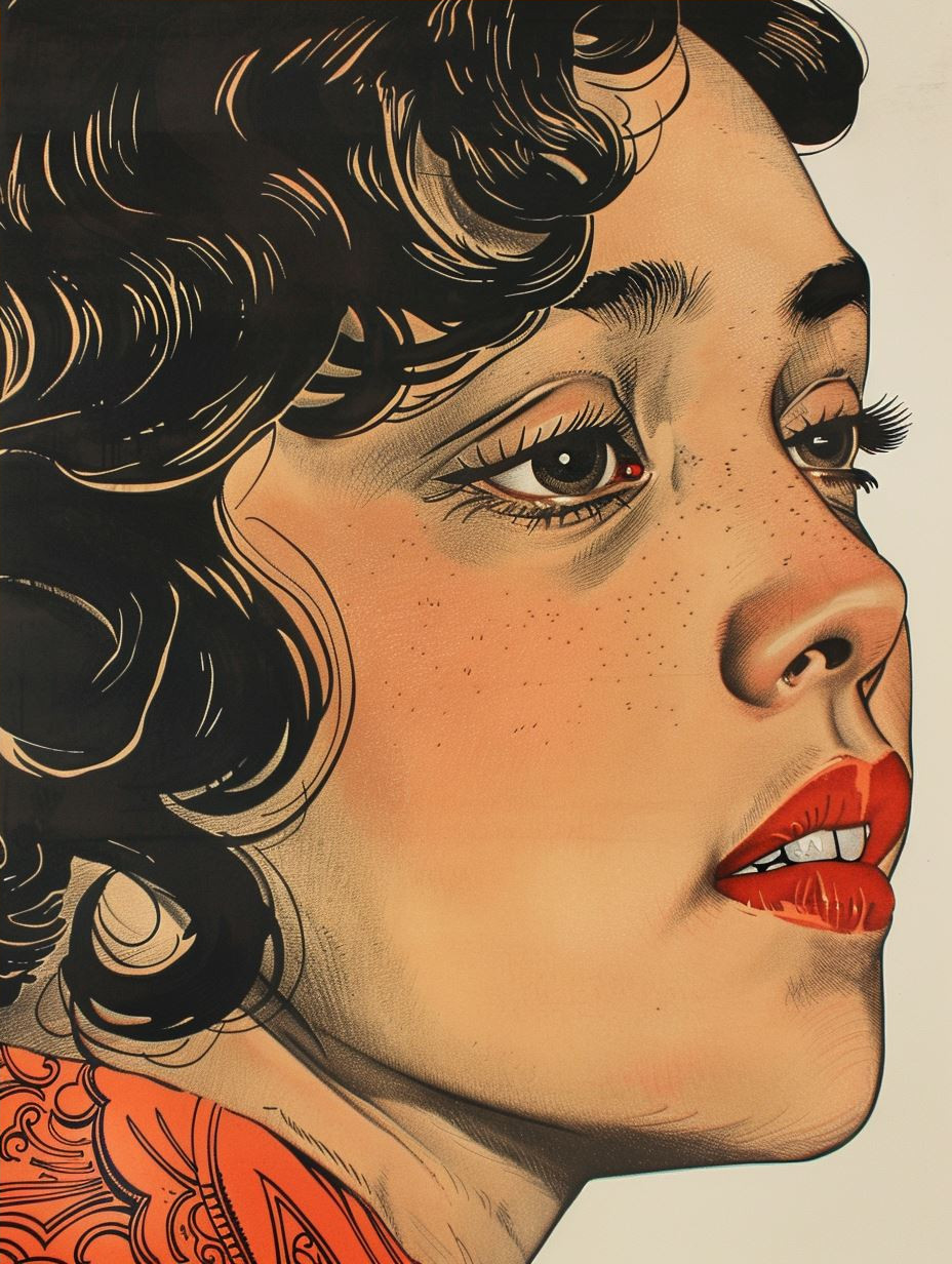 Vintage Comic Portrait Study - Image 4