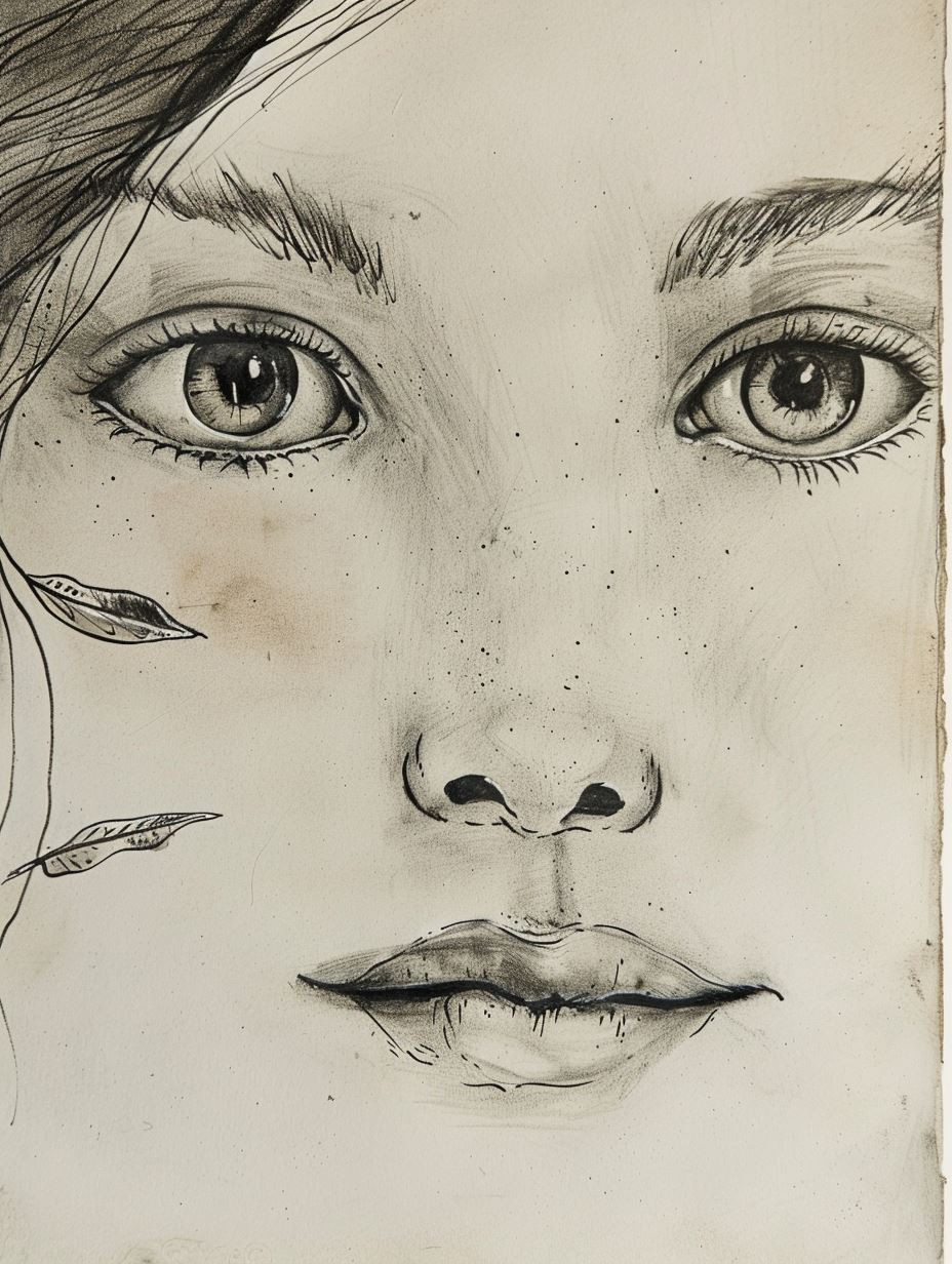 Soulful Gazes in Ink - Image 1