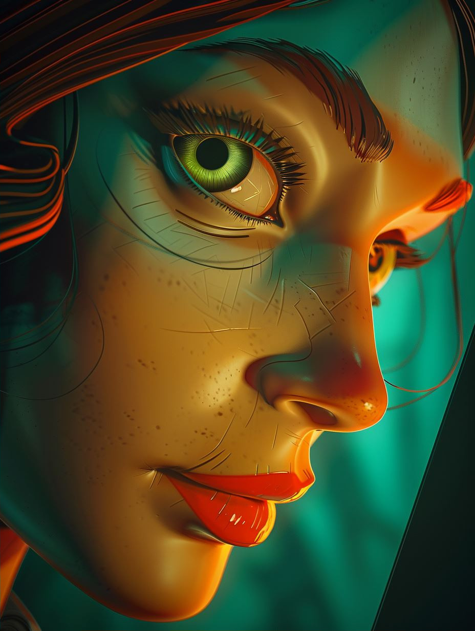 Neon Visions: Digital Portraits of Surreal Women - Image 2
