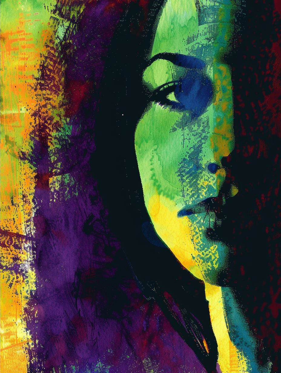 Vibrant Neon Portrait Quadriptych - Image 2