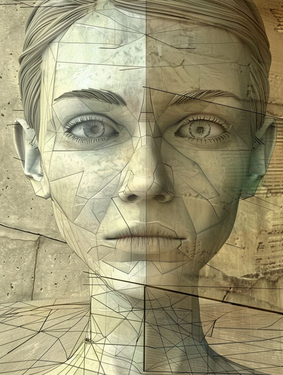 Digital Soul Wireframe Portrait - Image 4
