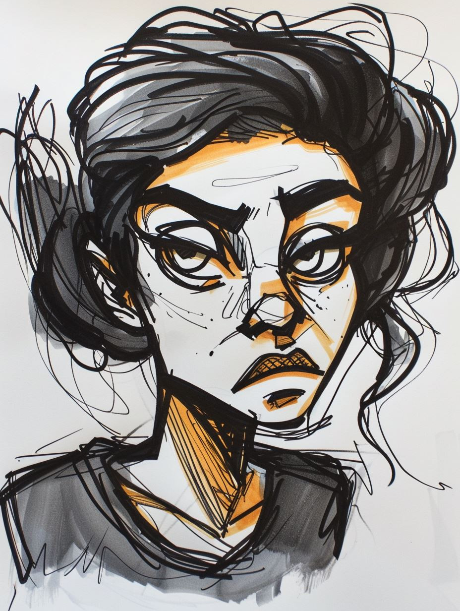 Bold Ink Character Concept Sketches - Image 3