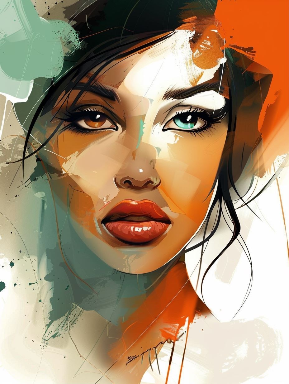 Abstract Fusion Portrait of Elegance - Image 1