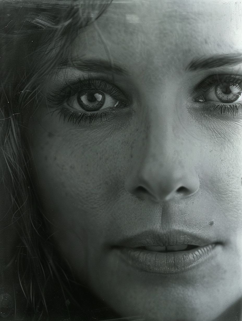 Ethereal Monochrome Gaze Portrait