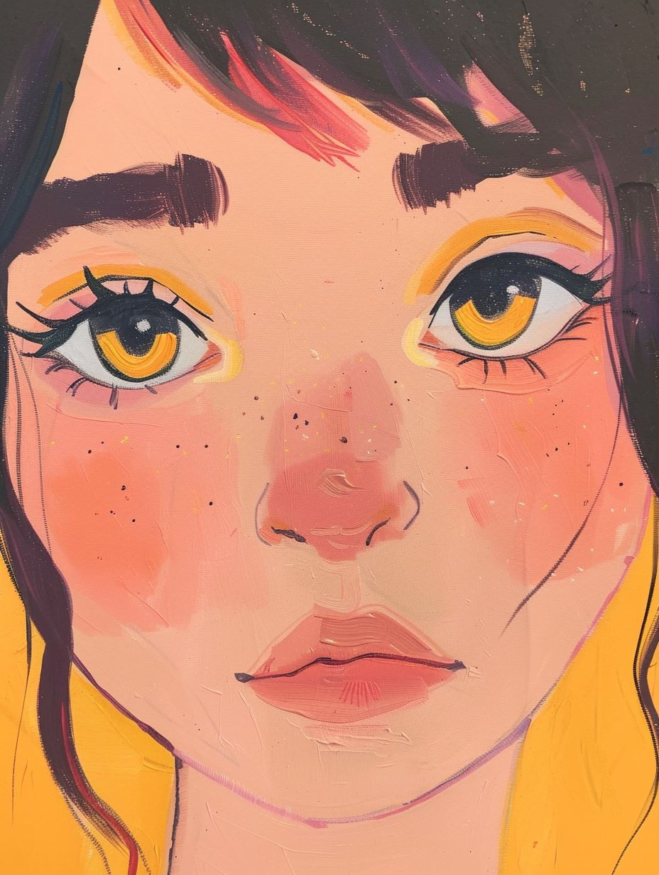 Vibrant Pastel Portrait Study - Image 1