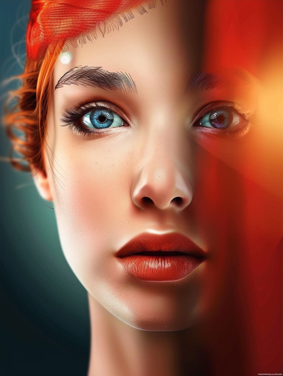 Radiant Beauty in Red Tones - Image 3