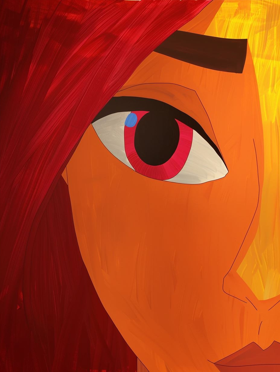 Crimson Gaze Artistic Portraits - Image 4