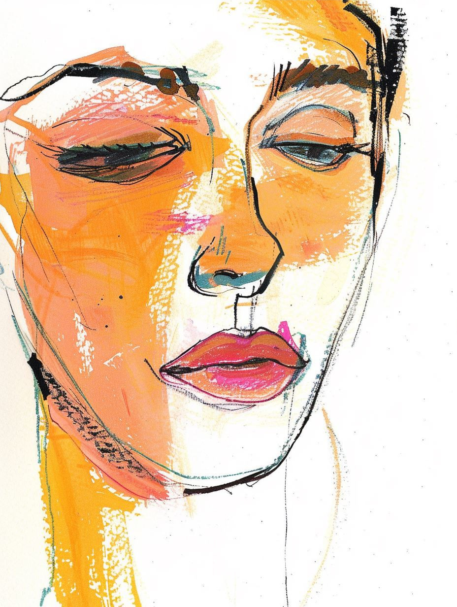 Abstract Expressionist Facial Sketches - Image 3