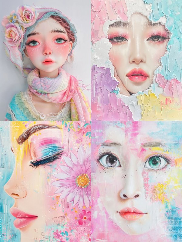 Pastel Dreams: Ethereal Digital Portraits
