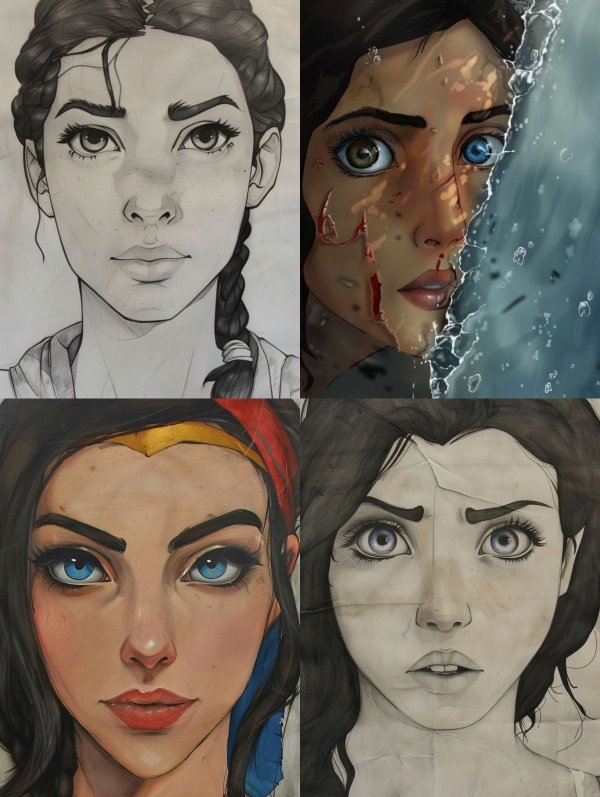 Faces of Strength: Digital Art Study