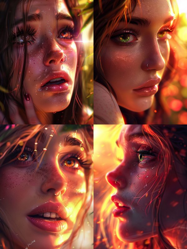 Ethereal Glow: Four Faces of Emotion