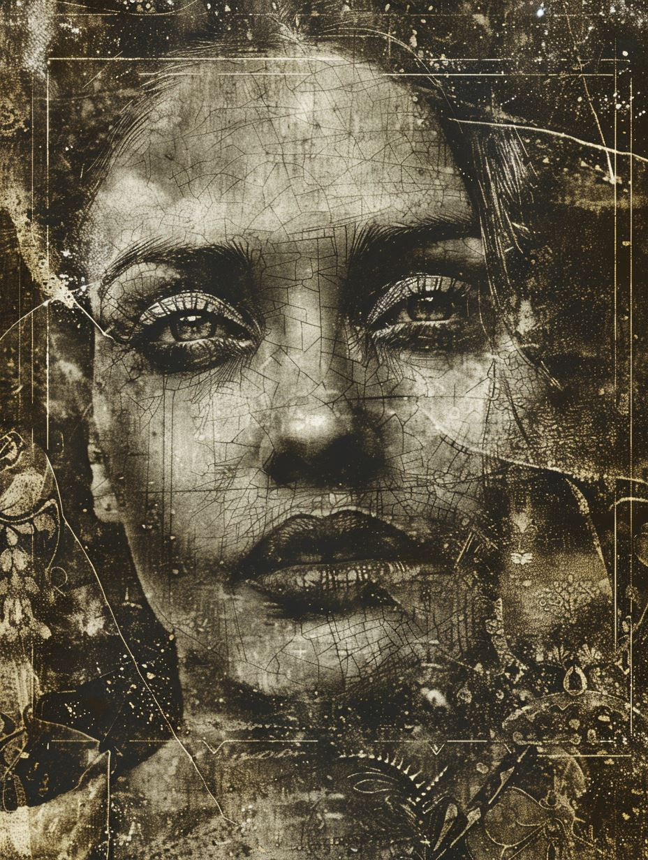 Haunting Echoes of Distressed Portraits - Image 1