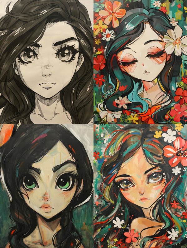 Ethereal Floral Anime Portraits